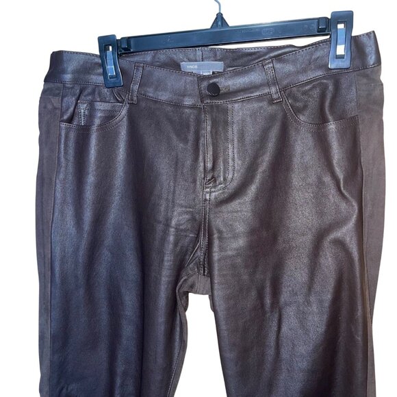 Vince Womens Size 8 Brown Skinny Leather Suede Pants Casual - Picture 4 of 14